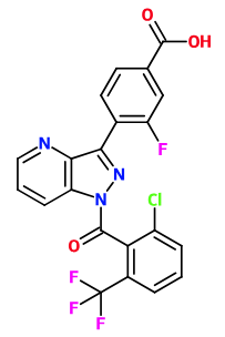 (image for) MC085492 4-[1-(2-Chloro-6-trifluoromethyl-benzoyl)-1H-pyrazolo[4,3-b]pyridin-3-yl]-3-fluoro-benzoic acid